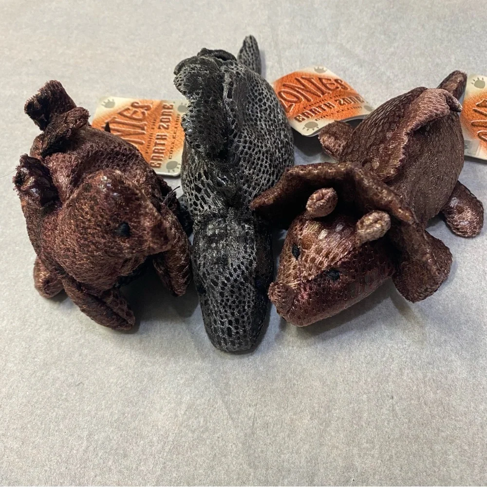Vintage Zonies Earth Zone Collection Dinosaurs Plush Stego Tyrone Dimi 1996 NWT